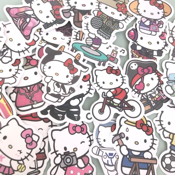 NWT 25ct Assorted Variety Pack of Sanrio Hello Kitty Stickers 2” in Size - Picture 1 of 5